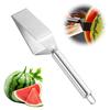 Edelstahl Wassermelonenschneider mit Holzgriff Ergonomischer Dreieck Fruchtschneider für Wassermelone Cantaloupe Melone Äpfel Leicht zu reinigen Küchenwerkzeug