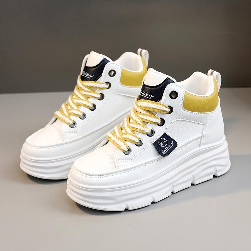 

W new casual board shoes spring and autumn small fragrant wind inner height increase thick-soled students 34 жёлтый