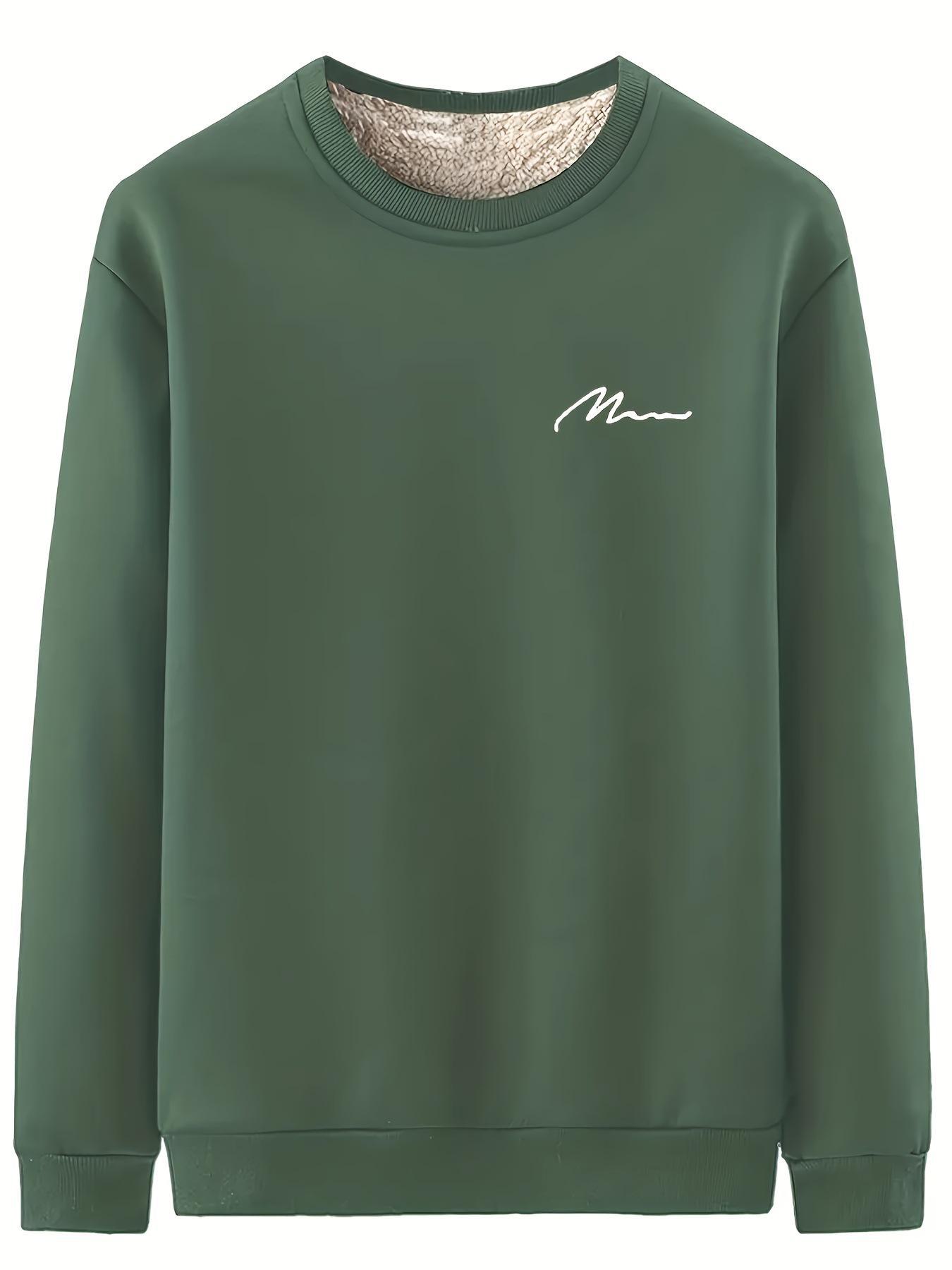 

Американский стиль 2024 осень мужская свободная толстовка с длинными рукавами и круглым вырезом с принтом XXL зелёный