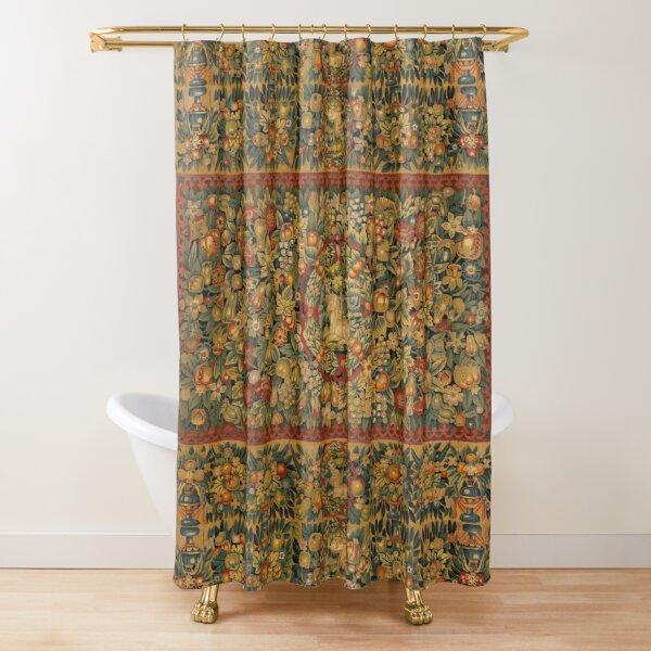 Medieval Deer Hunting Scene Shower Curtain Ladies and Dogs Antique Shower Curtain Animals Retro Vintage Bathroom Curtains Set