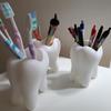 Tooth-shaped Toothbrush Holder 3D Printed Pen Holder Makeup Brush Storage Rack Bathroom Accessories Tool Home Decoration