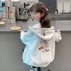 Girls Autumn Hooded Sports Jacket Loose Fit Casual Outerwear for Big Kids