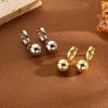 Women's Fashion Smooth Round Ball Hoop Dangle Earrings - Elegant, Simple & Versatile Design