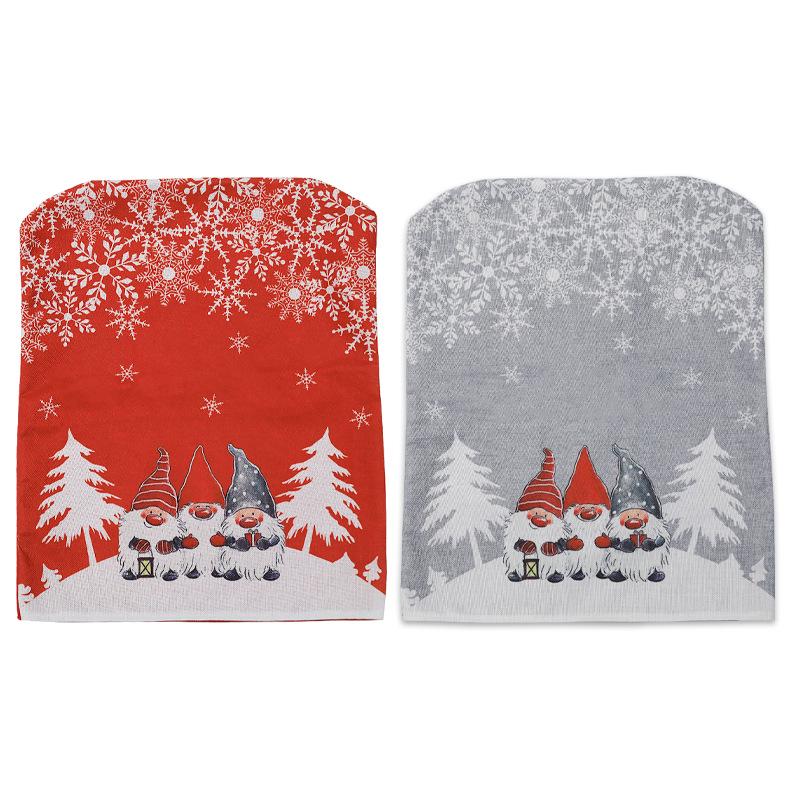 Weihnachts-Cartoon-Stuhlhussen im europäischen und amerikanischen Stil - Rot und Grau Tisch- und Stuhldekoration