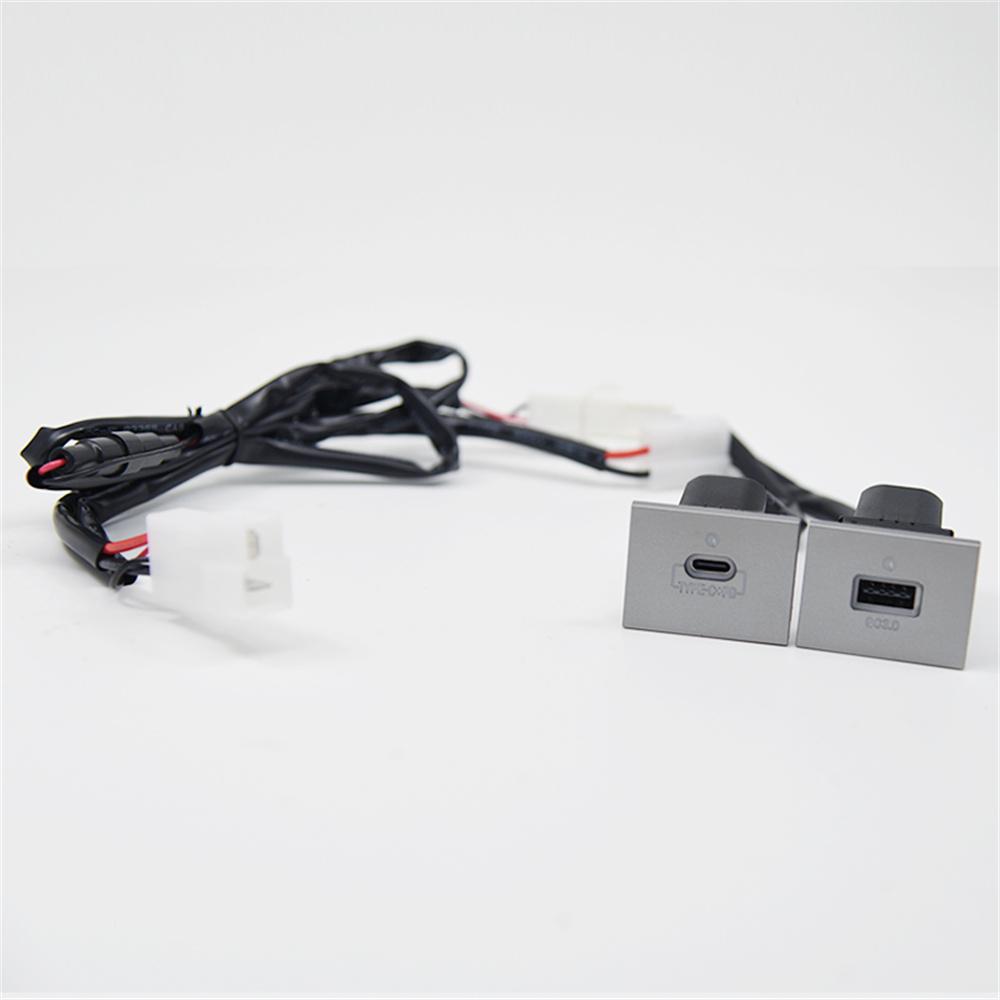 USB-A QC3.0 & USB-C PD Fast Charger Socket Panel Mount Accessories Fit For Ford