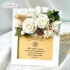 White Rose Island Moss Photo Wood Artificial Preserved New Photo 89 X Frame 16cm Wide X 6cm Long X 19cm White Lulu's Frame, Frame, Flowers, Flowers,