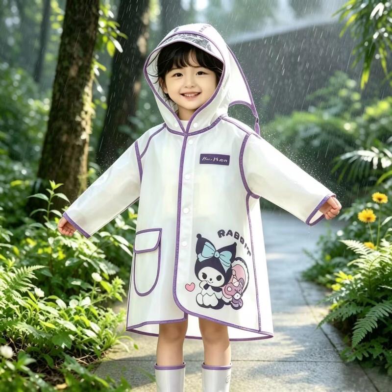 Mumuwu Kids  Waterproof Full-Body Raincoat M (90-105cm) фиолетового кролика