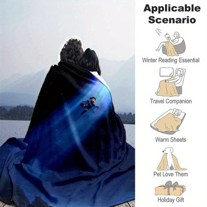 1pc, "Starry Night Adventure: Magical Home Decor Blanket Perfect for Couches, Beds, and More!"C127