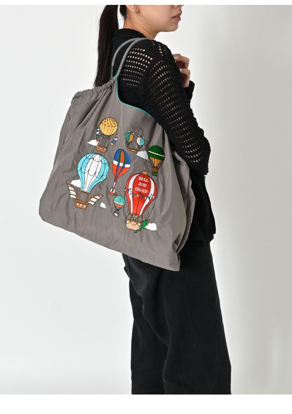 Authentic Ball Chain Large Balloon Shopping Eco 301139 & Bag, Bag, (Balloon/F.GRAY, L)