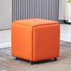 5 In 1 Pu Leather Seating Cube With Swivel Casters Staable Sofa Chair Stool Nesting Ottoman Stool Movable Footstool Dressing