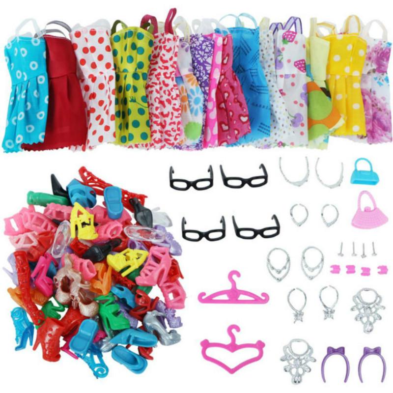 9pcs//set Girls Beauty Princess Dolls Clothes Boots Toys for Baby Learning Gift