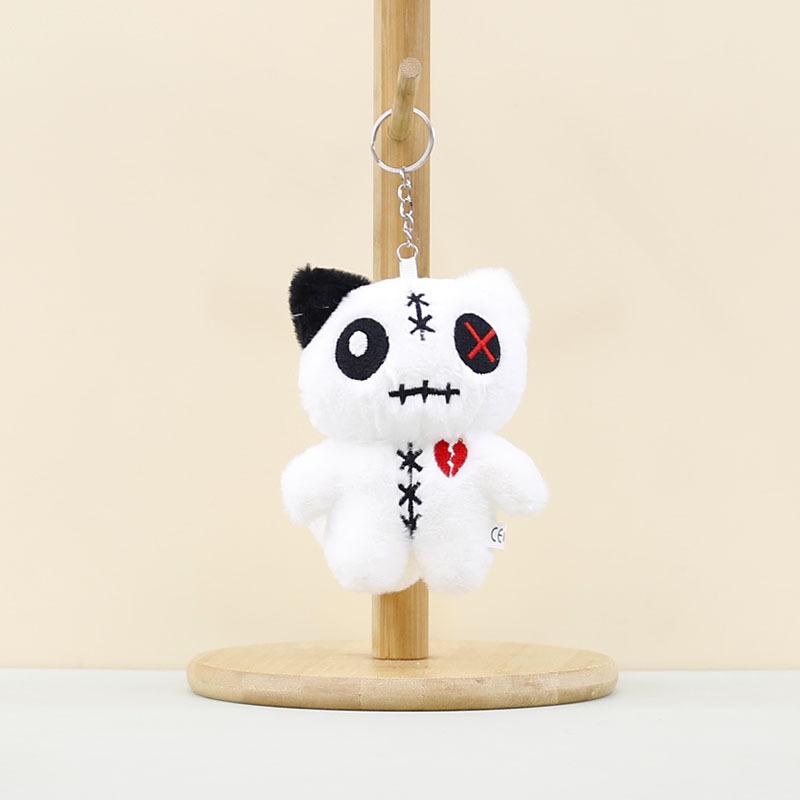 

Plush Cat Adorable Keychain Alien Big Eye Cat Doll Soft Toy Bag Charm For Kids White Cat