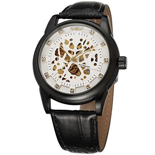 WINNER Fashion Simple Men's Fully Automatic Mechanical Watch with Diamond Belt