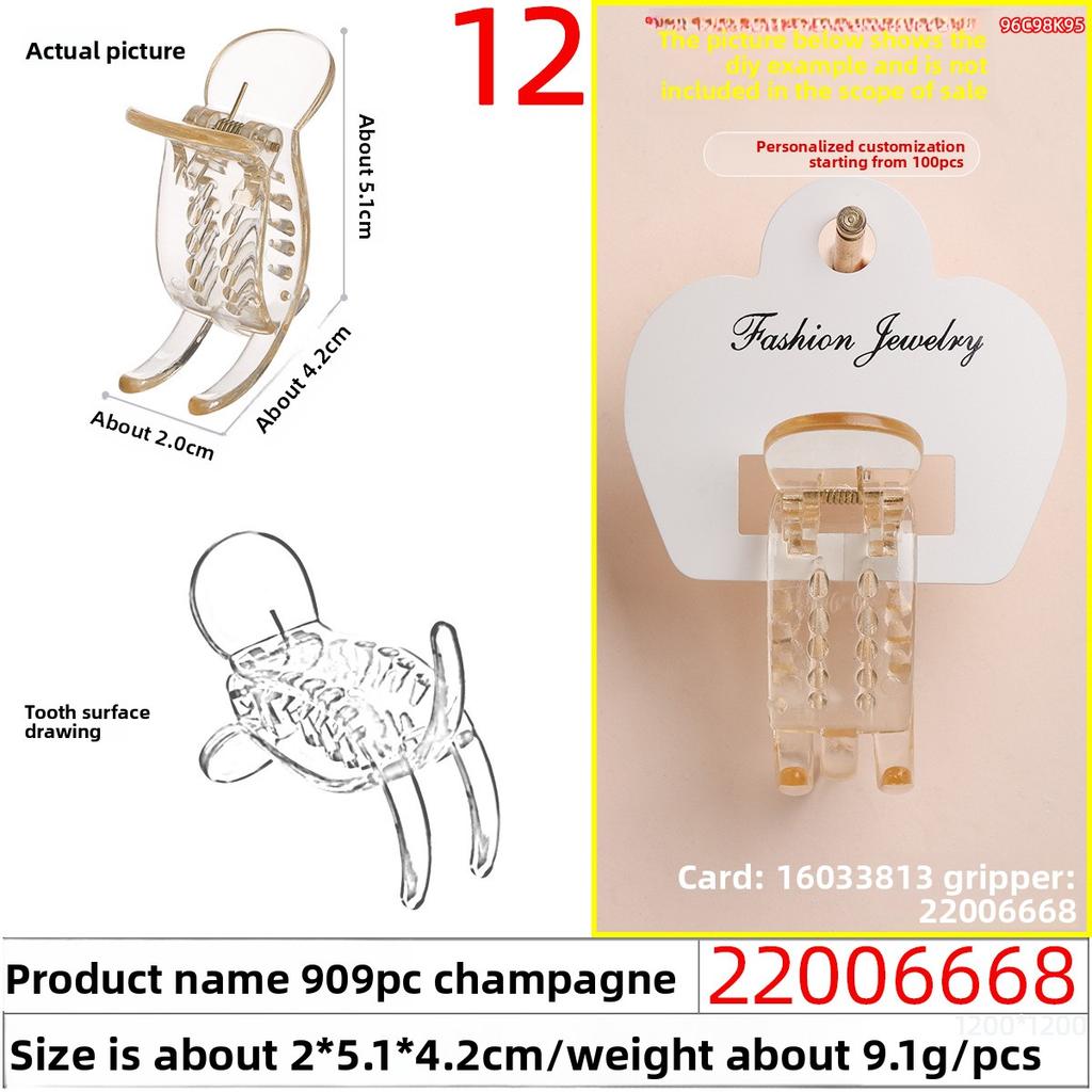 Back of The Head Hair Clip Clip Accessory Large Plastic Hair Clip Three-toothed Hair Clip