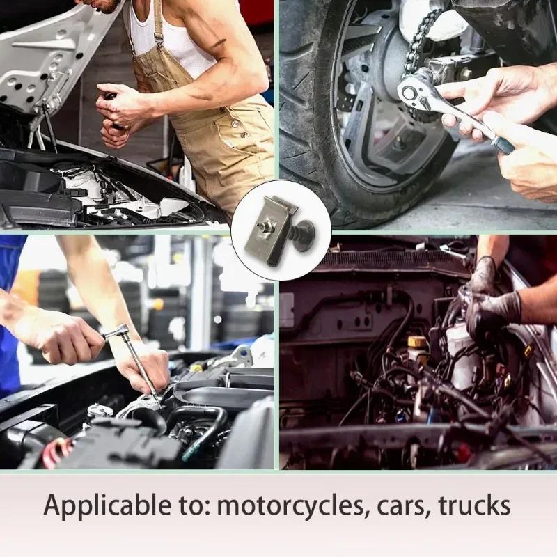 Car Metal Screw Clips Mixed Set U-Type Fastener Clip with Screw Anti-rust Fender Bumper Protection Buckle Iron Sheet Screw