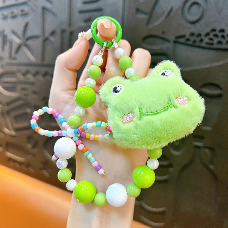 Creative Cute Biscuit Beaded Keychain: Plush Mobile Charm & Bag Accessory Gift
