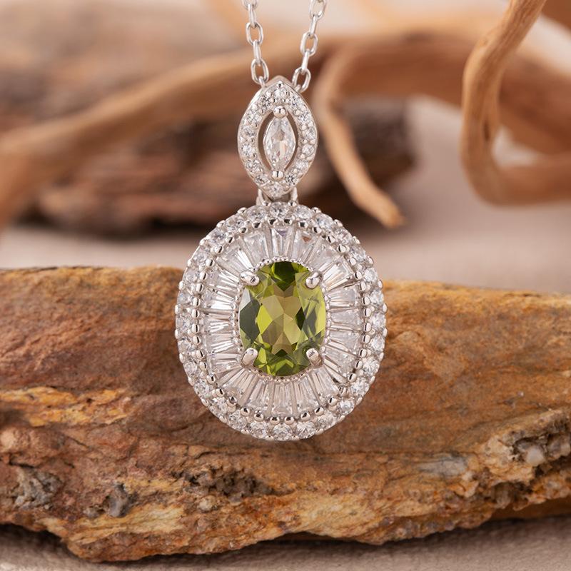 Natural Color Treasure Purple Citrine Garnet Topaz Necklace Women'S S925 Sterling Silver Light Luxury High Sense