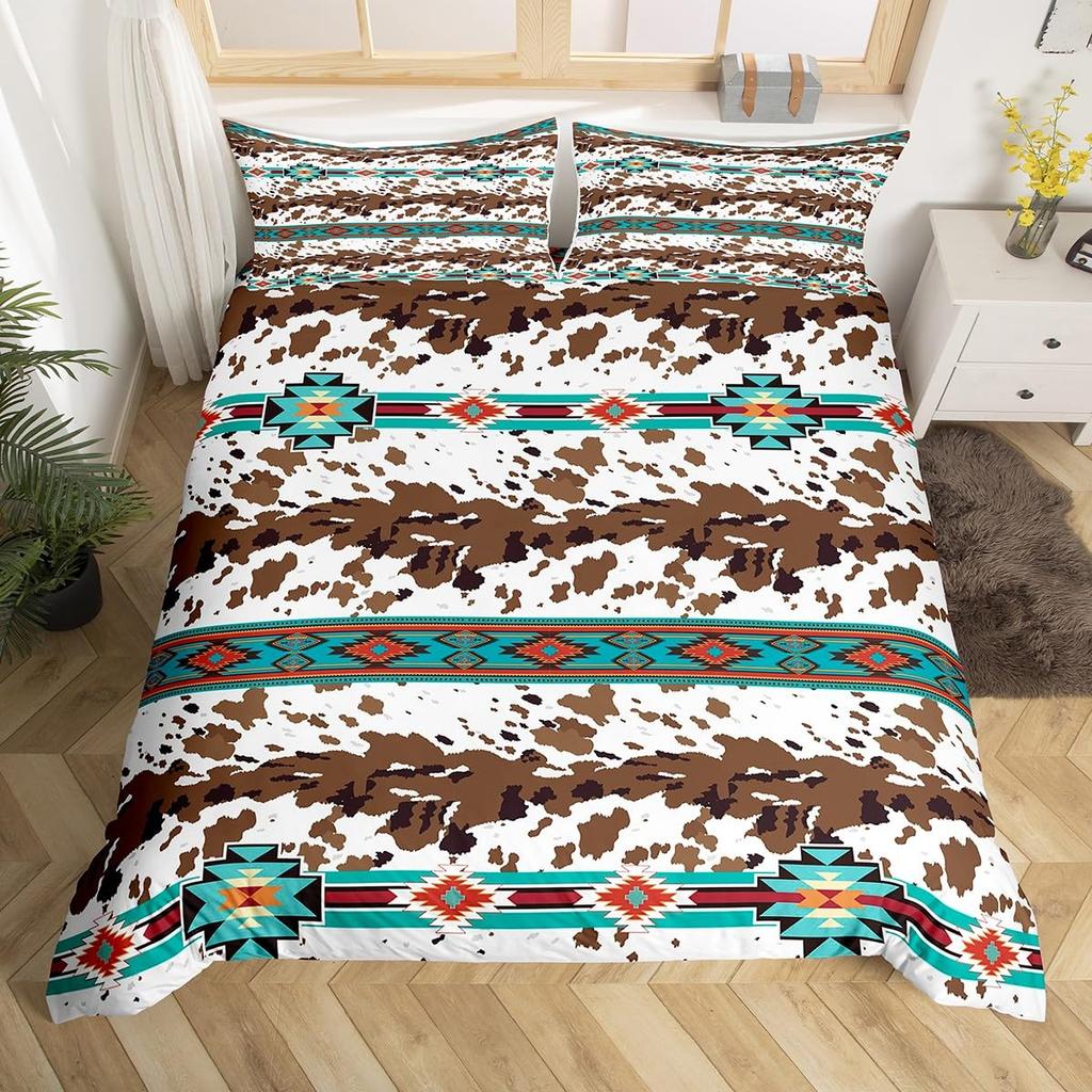 Comforter Highland Cow Flower Queen Size Bull Cattle Bedding Set Bedroom Decorative Western Funny Animal Comforter Set