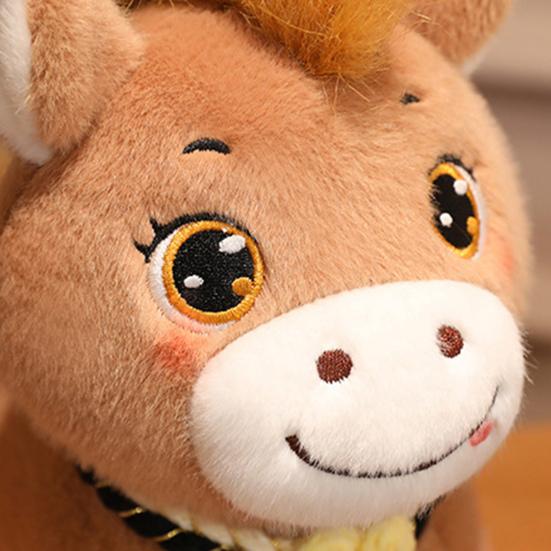 Horse Doll Plush Toy Year of The Horse Auspicious Meaning Keychain Pendant PP Cotton Filling Doll Home Car Decor