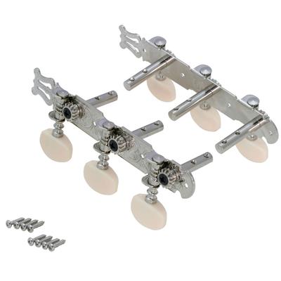 Kikutani Gitarrenstimmmechaniken für Stahlsaiten-Set und Wirbel, 35 mm, Saiten, Dreiteilig (Links rechts), Nickel, GM-35S