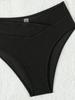 2026 New Style Solid Ribbed One Shoulder High Waist Sexy Bikini Swimsuit Stylish Comfortable For Summer Beach Holiday