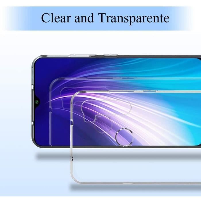 Coque de Protection pour Redmi Note 8 - E.F.CONNECTION - Souple - Transparent - Haute Résistance Anti Choc