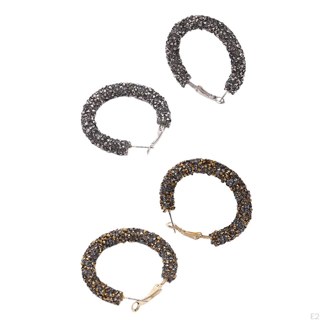 Elegant Crystal Hoop Earrings for Women - Stylish and Versatile Jewelry