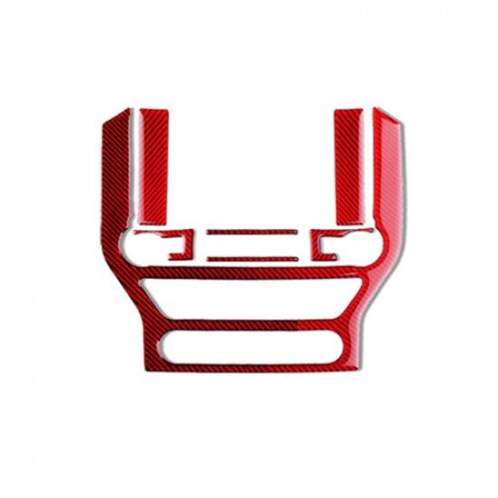 6pcs Red Carbon Fiber Car Front Center Screen Panel Cover For Mustang 2015-