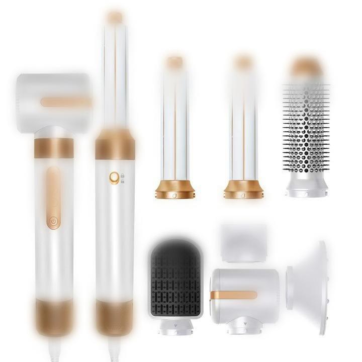 Seven-in-One Automatic Curling & Straightening Hot Air Comb Hair Dryer.