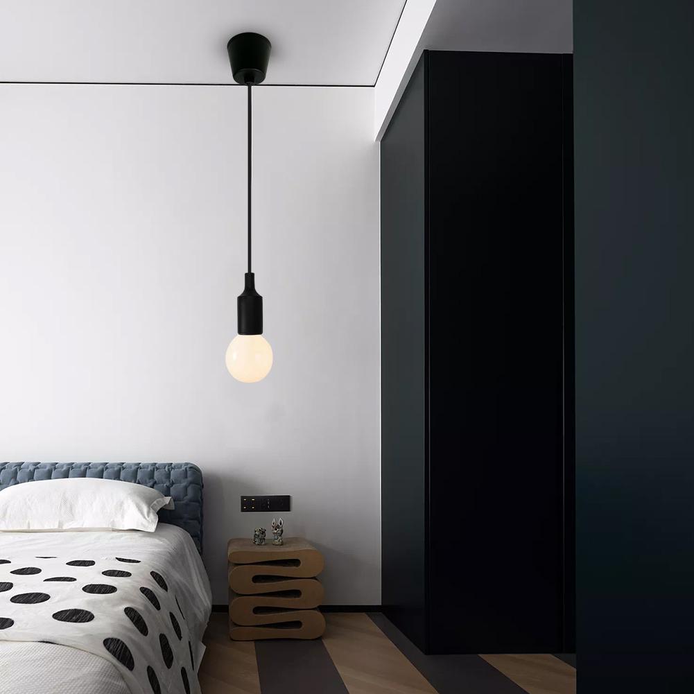Dining Room Pendant Lamp Base E27 Chandelier Light Holder Silicone Modern Pendant Light Holder AC 90-260V for Home Living Romm