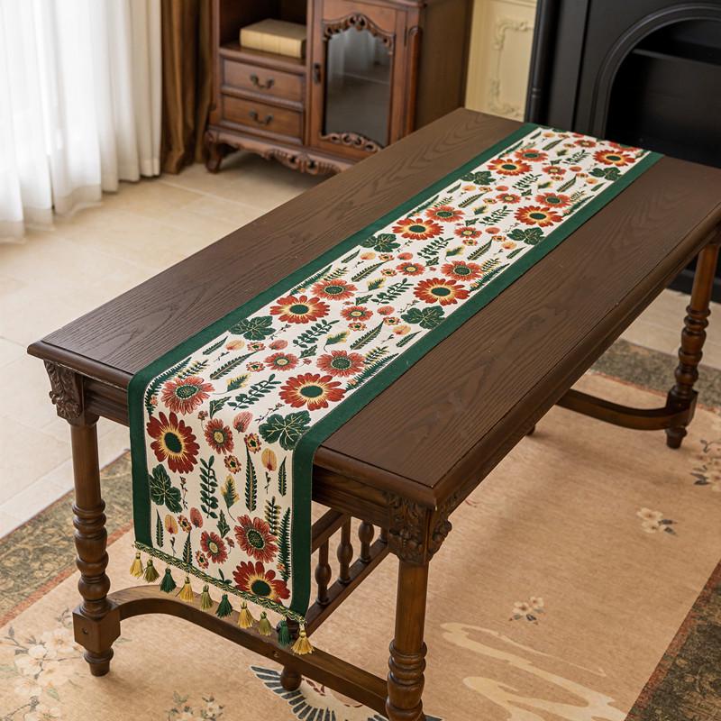 

Американская ретро этническая жаккардовая дорожка на стол с кистями - Полиэстер 35x120