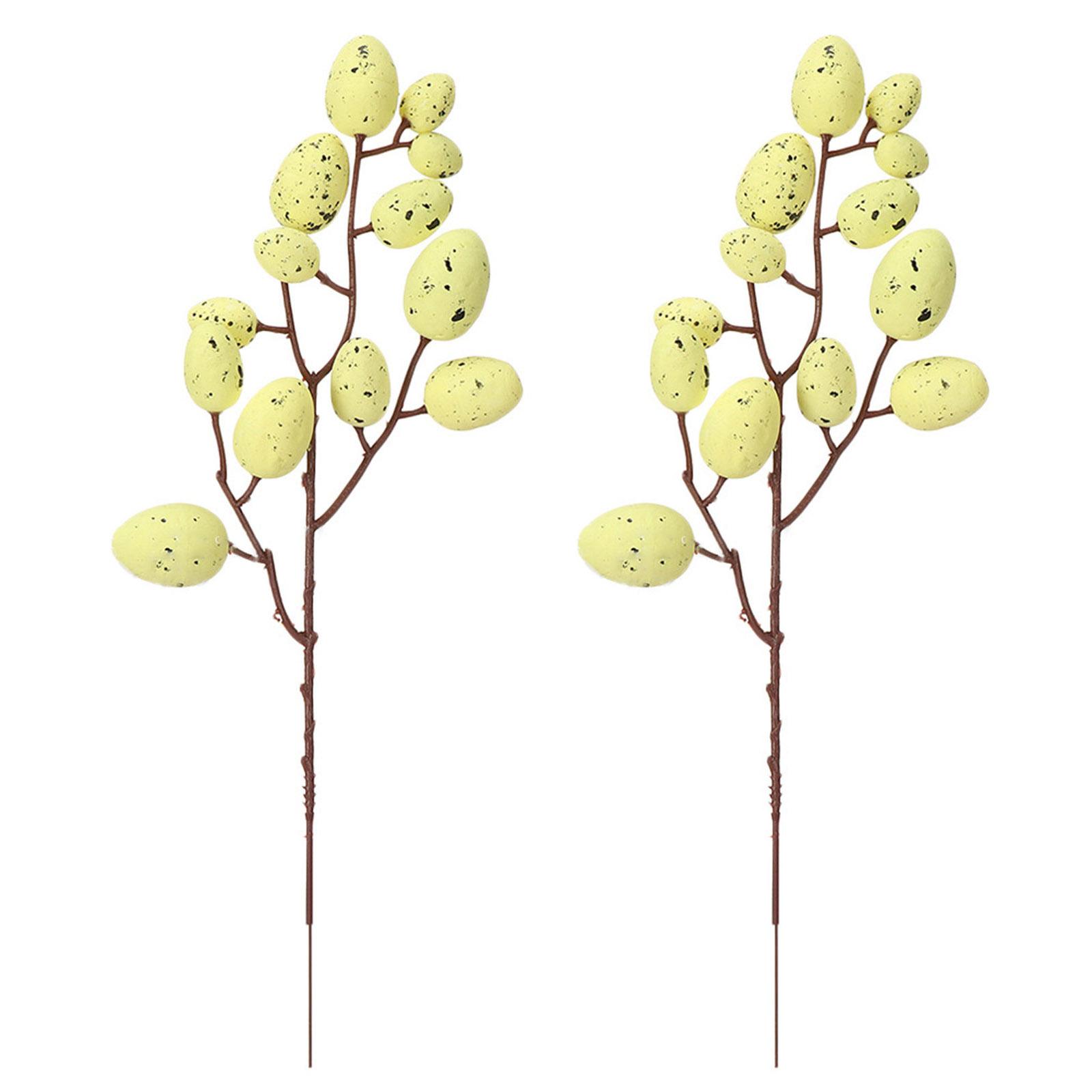 

Пасхальные цветочные шпажки Цветочная композиция Пятнистые яйца Искусственные цветы Ветка Красочное украшение для праздников 5