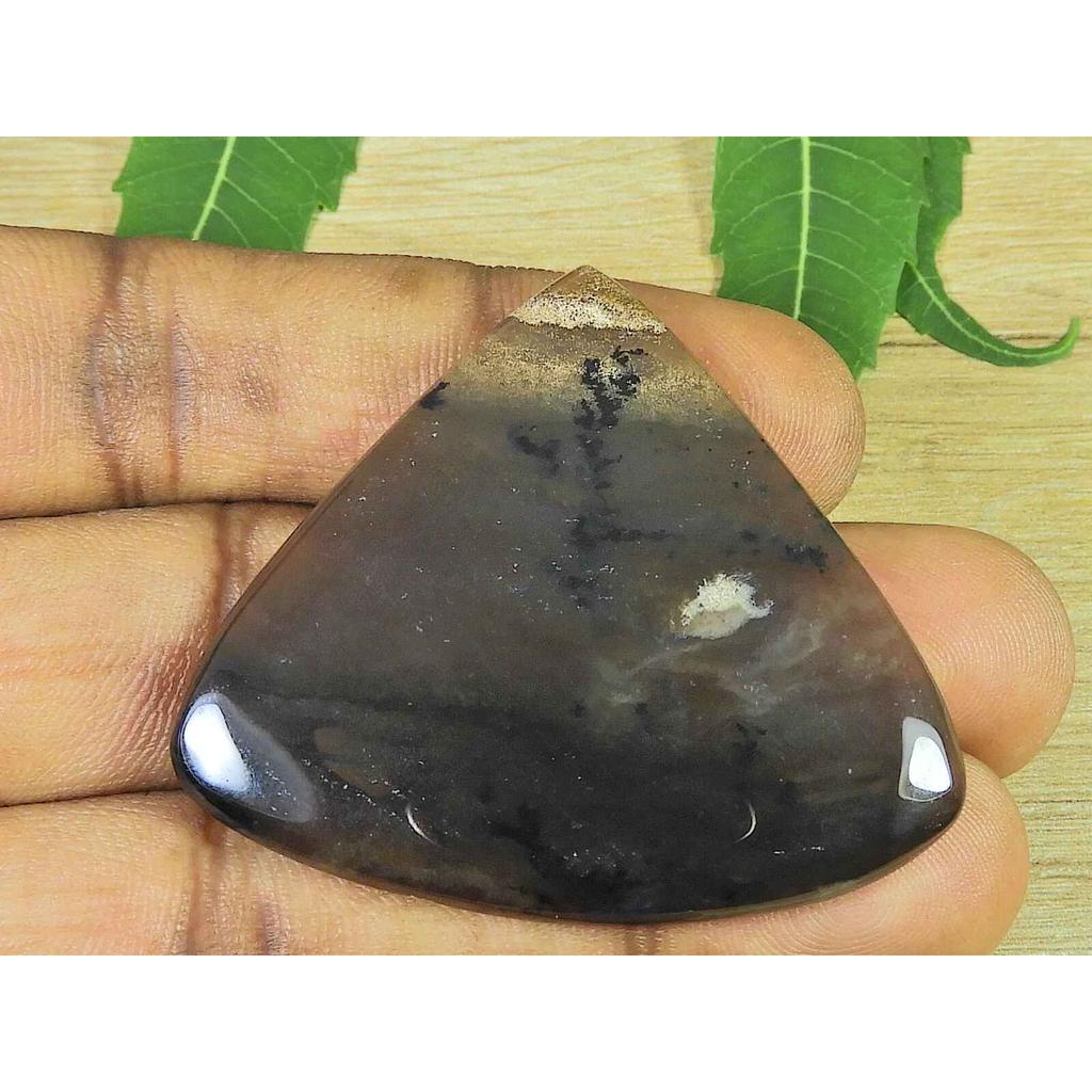 43X49X05MM Natural Honey Dendrite Pear Shape Cabochon Loose Gemstone 70Cts. SK-3448
