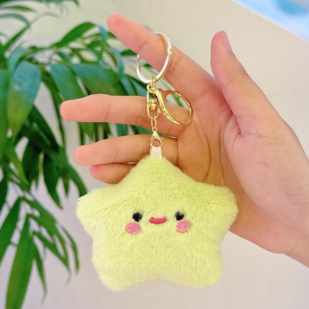 Plush Smiley Star Doll Keychain & Backpack Charm