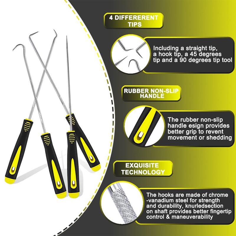 Car Oil Seal Puller Screwdrivers Set Long Pick Hook Set Gasket Puller Pick Tools for Removing Car Auto SealTools