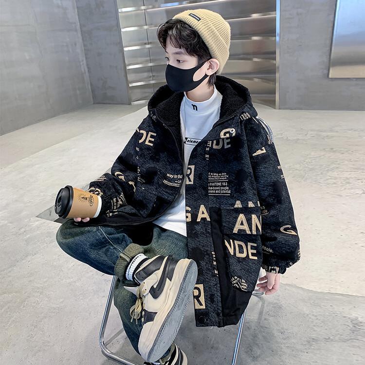 Boys' Fleece-Lined Denim Parka - 2025 Winter Trendy Collection