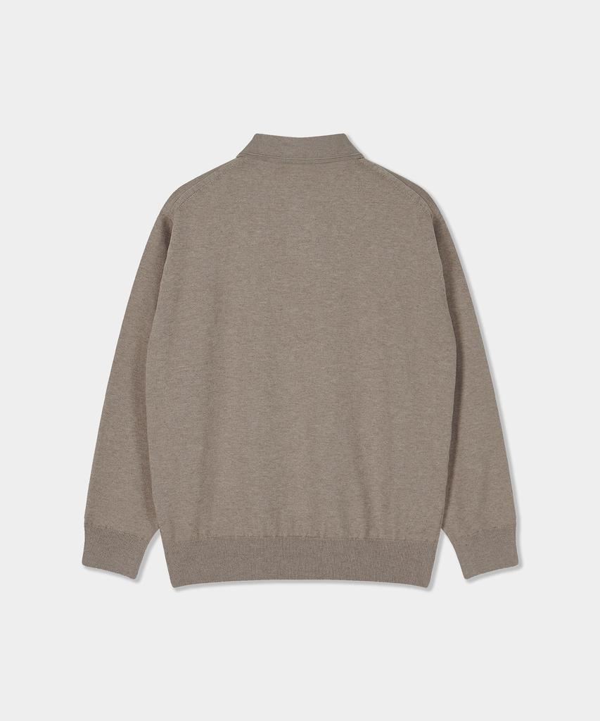 BIRBANTE Soft Washable Line Collar Knit - Beige