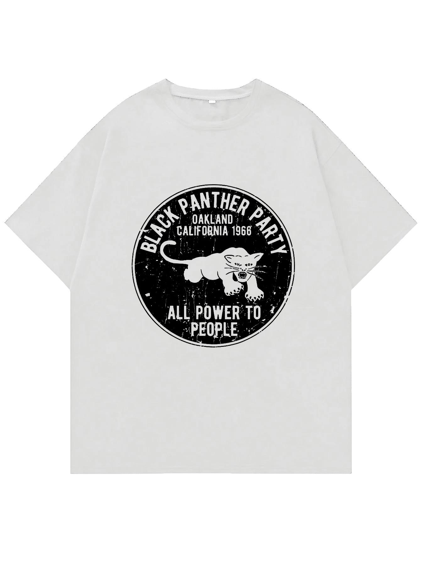 

PARTY OAKLAND CALIFORNIA 1966 ALL POWER TO PEOPLE Black - Panther Lettering Unisex T-Shirt XXL