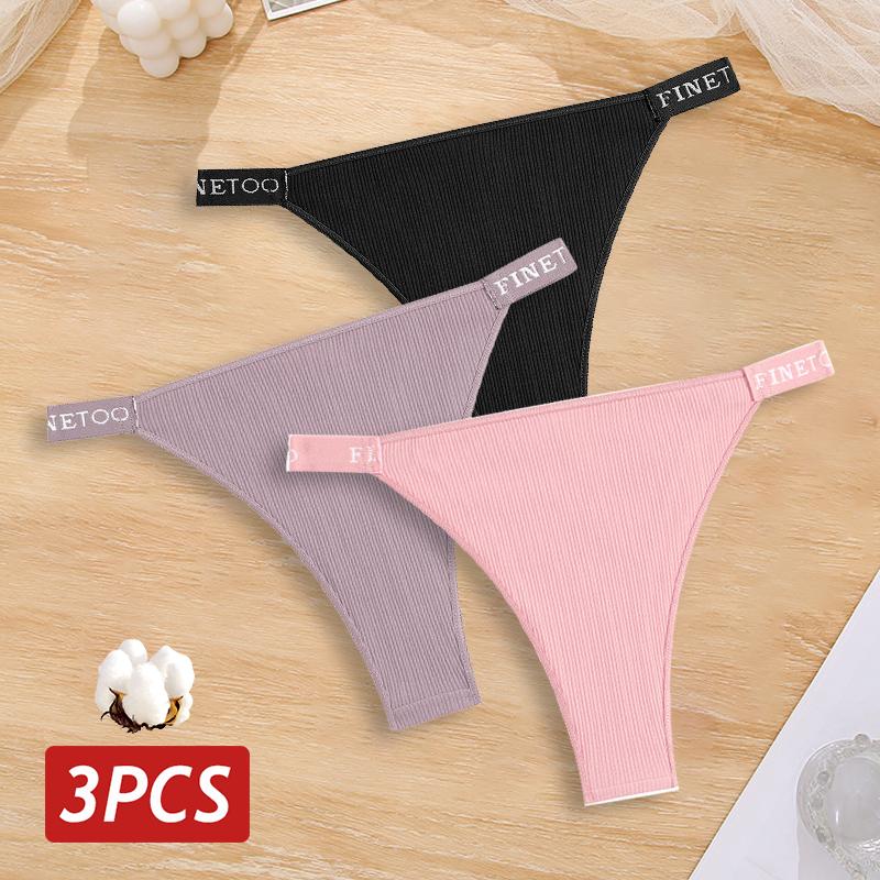 3 sztuki/zestaw bawełniane brazylijskie majtki damskie majtki seksowne majtki bikini z niskim stanem damskie jednolity kolor oddychająca bielizna M-XL