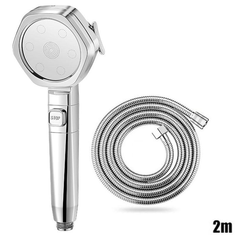 Showerhead four speed adjustment filter for shower knobs One click water stop bathroom accessories replete heads showers parts