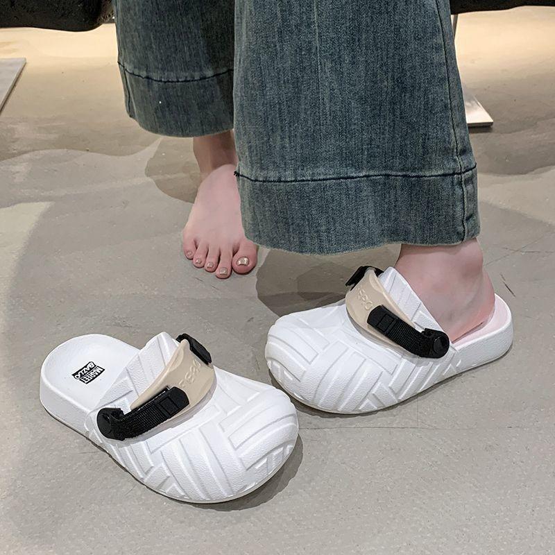 Outside wear casual soft bottom comfortable non-slip bag head slippers fashionable simple versatile cool slippers women's summer and autumn new