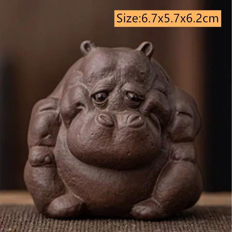 Chinese Purple Clay Tea Pet Handmade Elephant Statue Ornaments Tea Figurine Sculpture Decoration Tea Set Decors Accessories