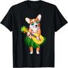 Hawaiian Corgi Dog & Pineapple Ukulele Summer Vacation T-Shirt
