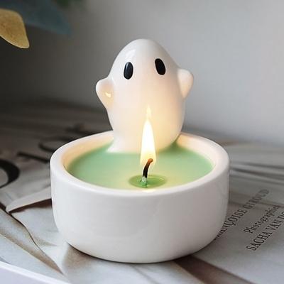 Halloween Φάντασμα Κεραμικό Κηροπήγιο Γνώμος Γάτα Άγγελος Αλεπού Σκαντζόχοιρος Βάτραχος Σκίουρος Κηροπήγιο Κηροπήγιο Διακόσμηση Κεντρικό Τραπέζι