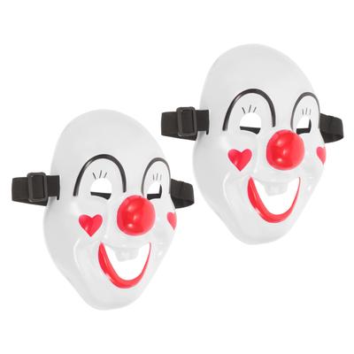 [AOKWAWALIY] 2-Piece Party Mask, Scary Clown Mask, Creepy Clown Mask for Halloween Cosplay, Clown Costume Accessories, Masquerade Party, Plastic