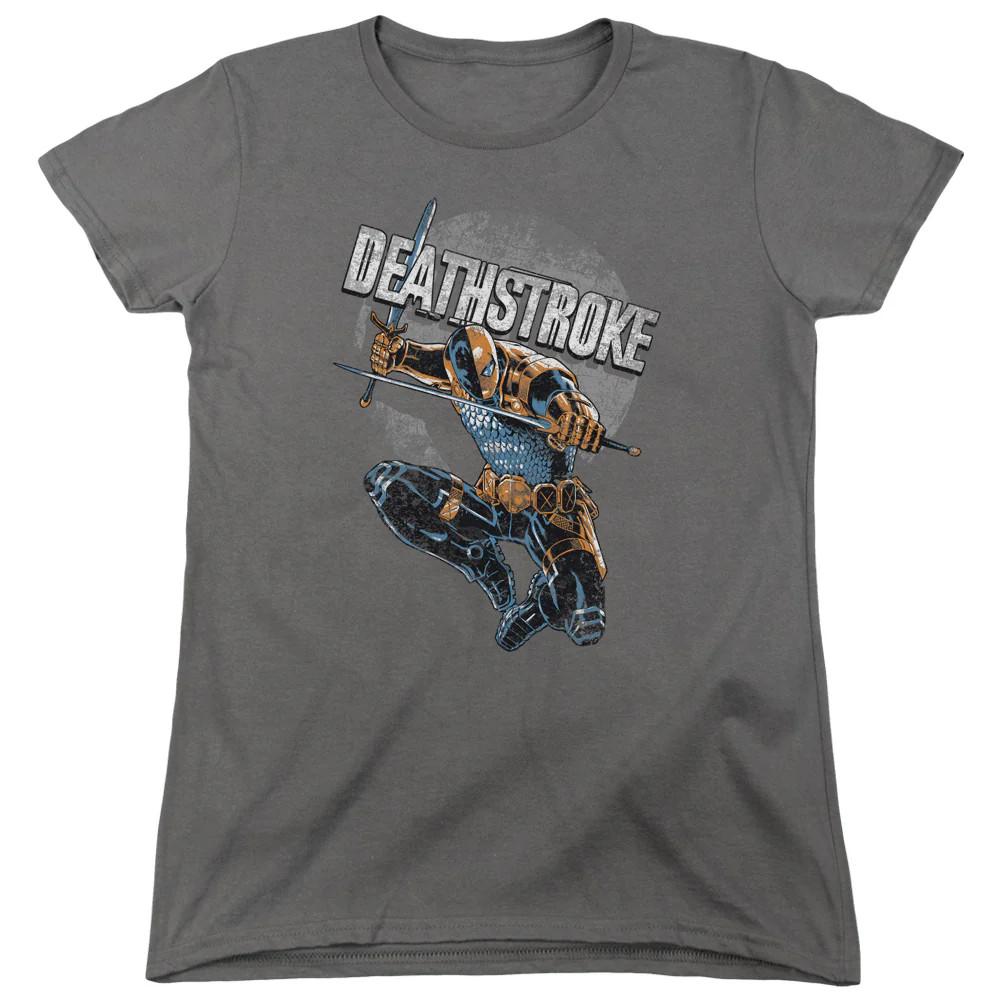 

Justice League Deathstroke Retro Womens T Shirt Charcoal S
