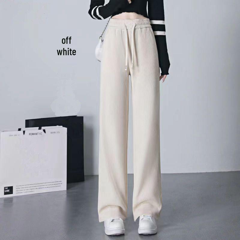 

Women s High-waisted Drape Slimming Pants - Spring/Autumn Casual, Loose, Narrow-to-Wide-leg Design 30/2XL for 125-135 lbs