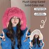 Faux Fur Plush Winter Hat Ear Protection Balaclava Cap Y2k Fashion Rabbit Ear Hat  Halloween Party