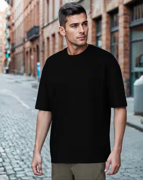 DropShoulder Sleeves Back Typographic Print Oversized Fit Crew Tshirt Plus Size Summer Classic Style Sports Top for Men  Women