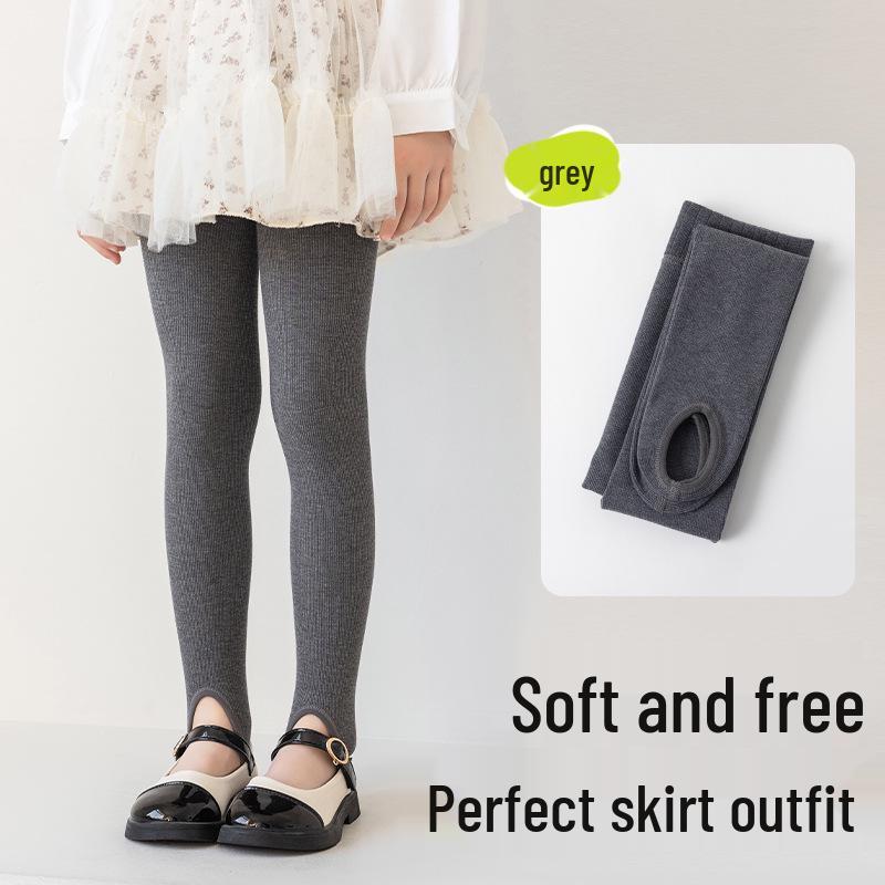 Dziewczęce Wszechstronne Bawełniane Legginsy 9/10 w Jednolitym Białym Kolorze na Wiosnę/Jesień